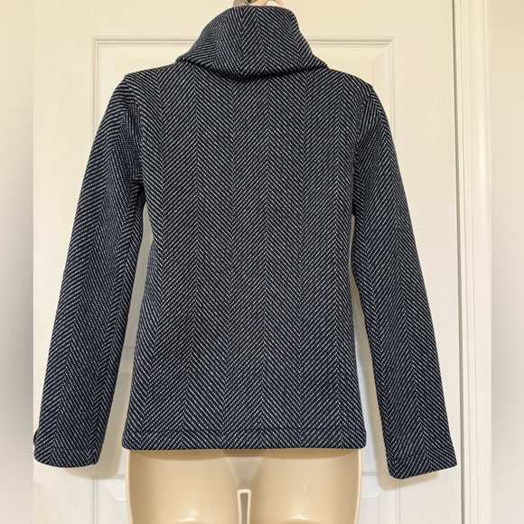 J.Crew Gray Herringbone Funnelneck Pullover Sweater Cozy Knit XXS - Picture 4 of 4